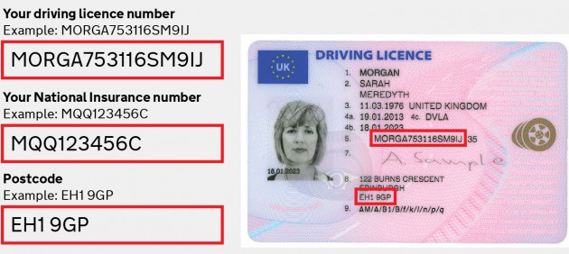 drivers licence details