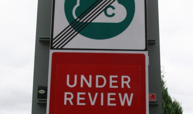 Clean Air Zones Under Review Sign