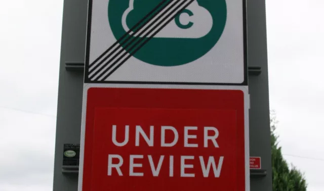 Clean Air Zones Under Review Sign