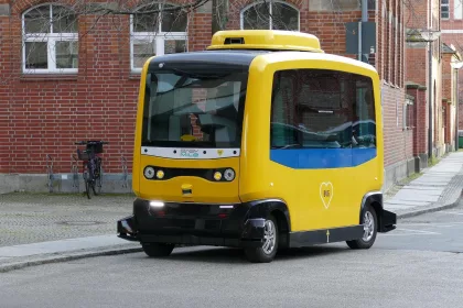 Futuristic Driverless Taxi Vehicle