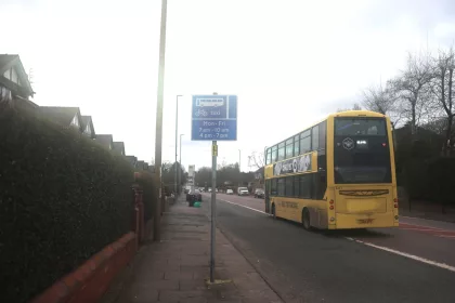 Bus lane, Manchester New Road, Middleton, Manchester.