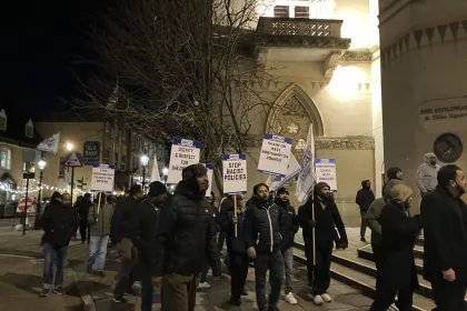 taxi protest outside northampton's guildhall
