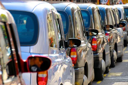 fleet of black cab taxis