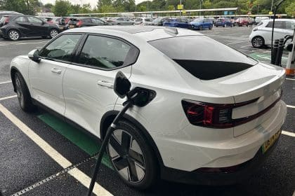 EV car charging in a car park