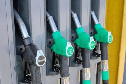 fuel pumps at a petrol station