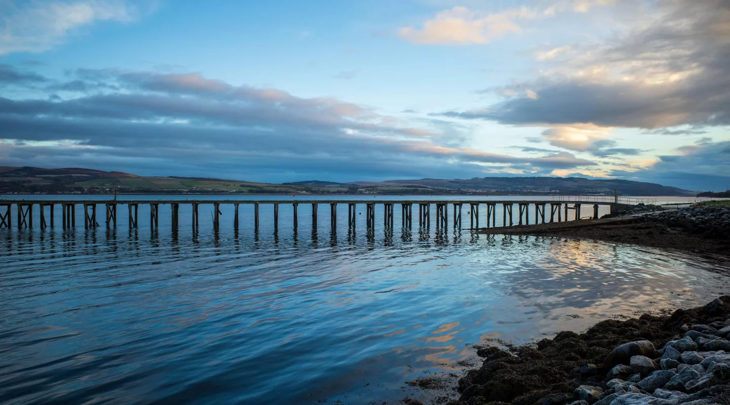Long pier stretching across water