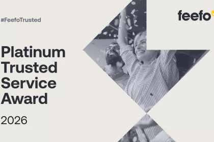 feefo Platinum Trusted award 2026 social banner