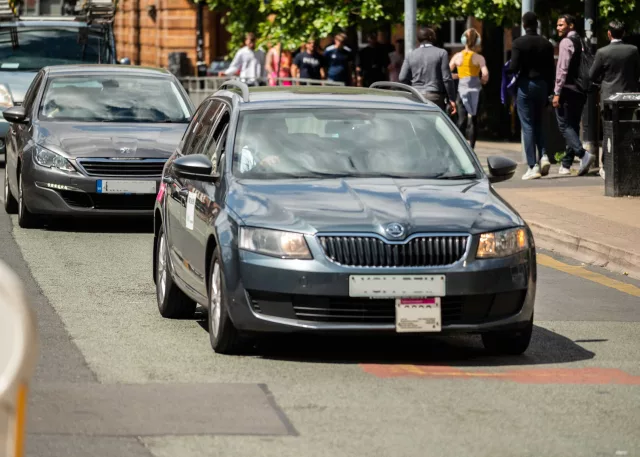 private hire taxi in traffic