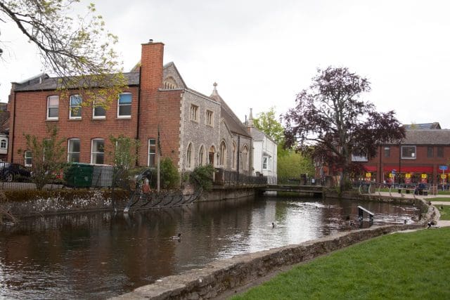 Views of the River Anton through Andover town centre