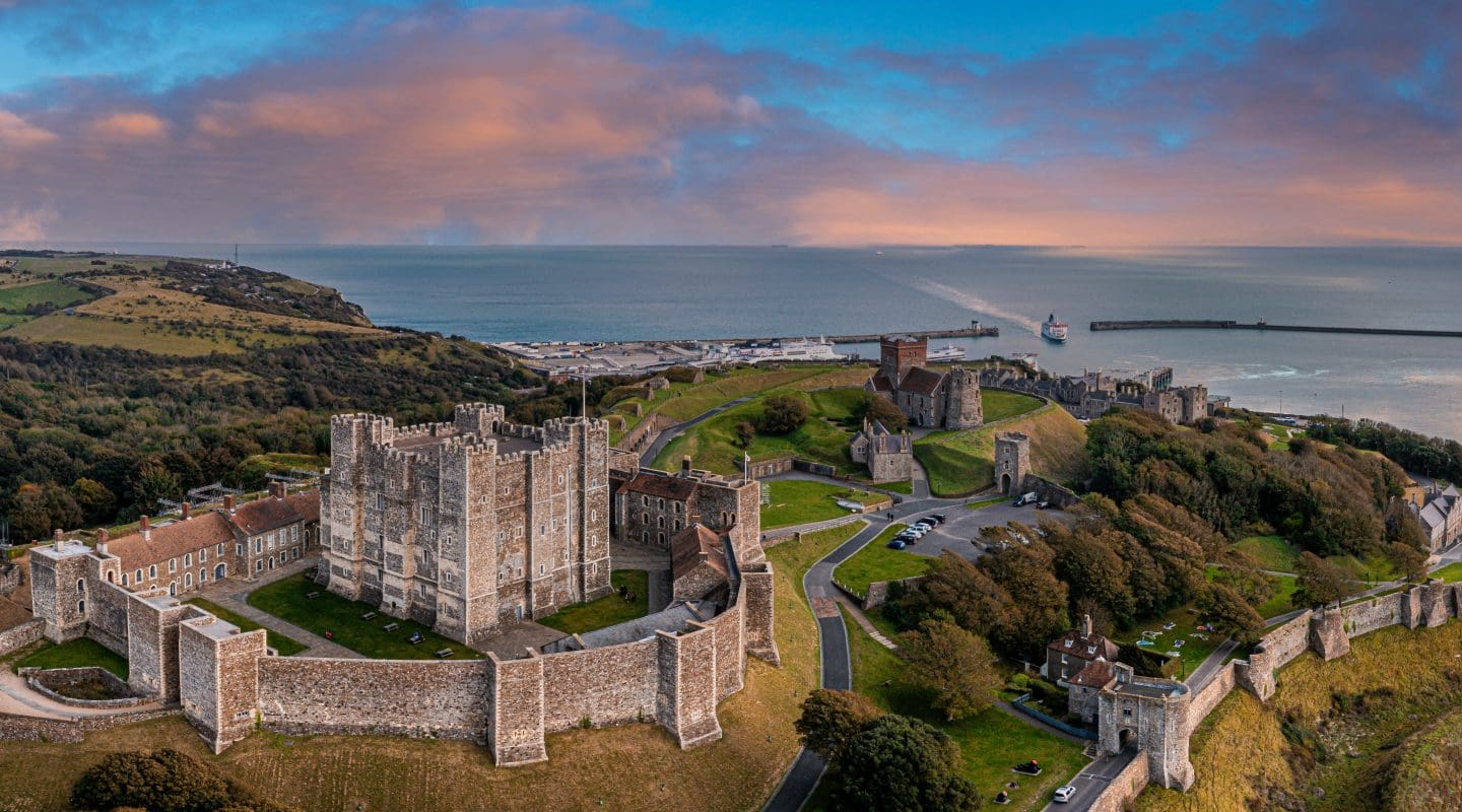 Aerial view of the Dover Castle.