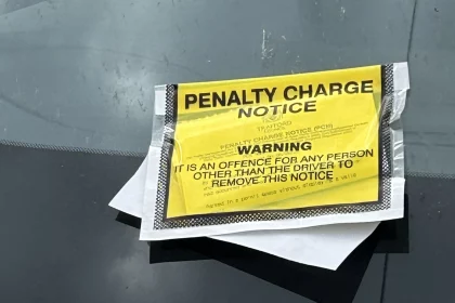 penalty charge notice left on vehicle windscreen