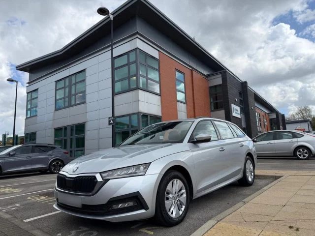 silver skoda octavia pictured outside of Patons Insurance office