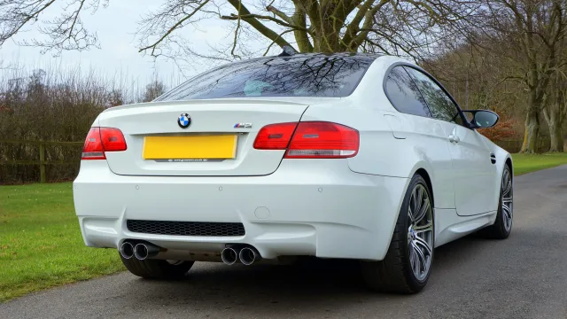 obscured number plate on BMW