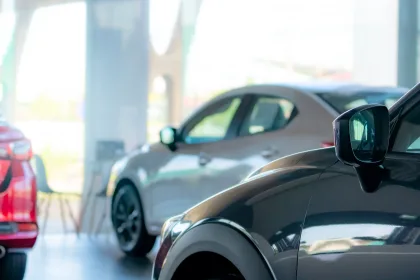 vehicles in forecourt dealership