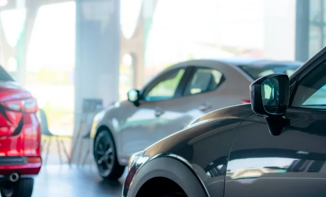 vehicles in forecourt dealership