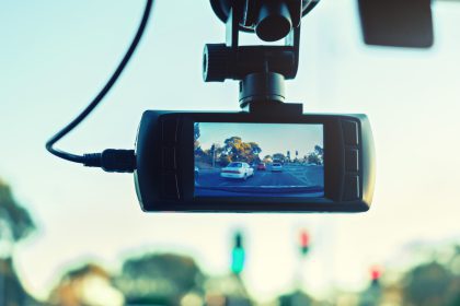 Dashcams camera in windscreen