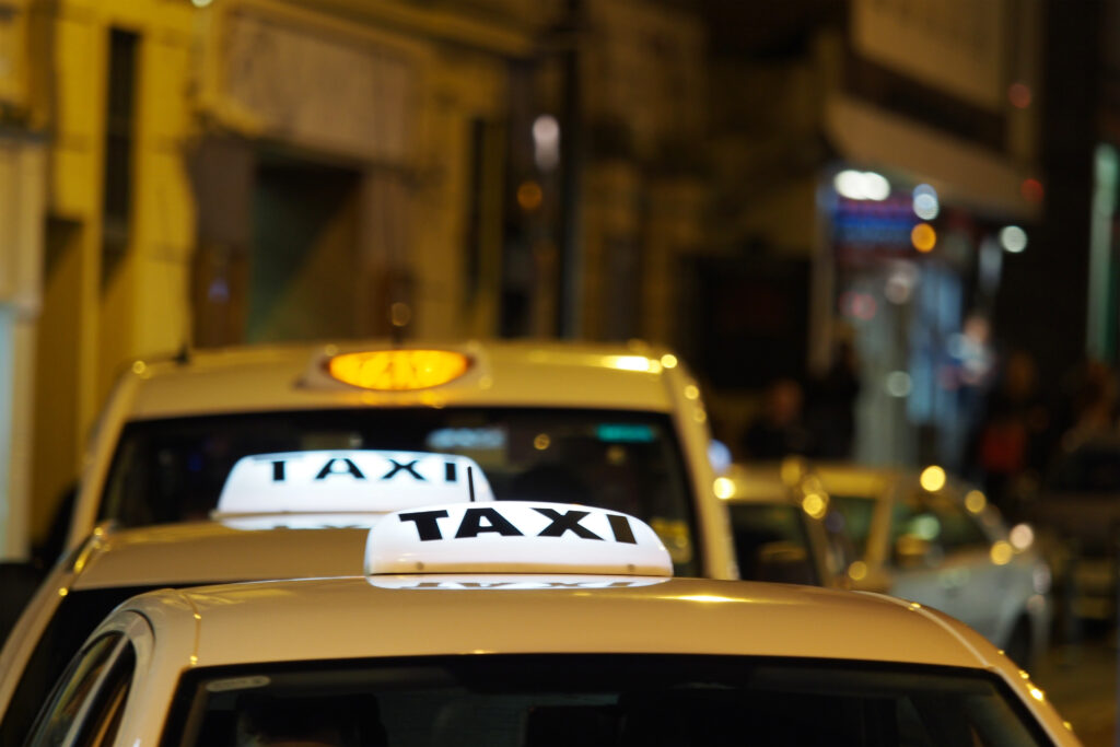 Line of Private Hire Taxis