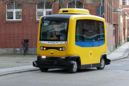 Futuristic Driverless Taxi Vehicle