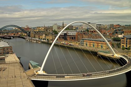 Ariel view of Newcastle upon Tyne city skyline