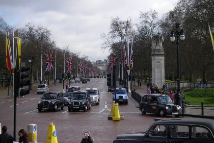 a group of London black cabs