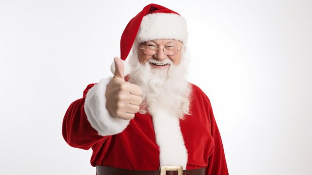 Santa Clause putting his thumb up